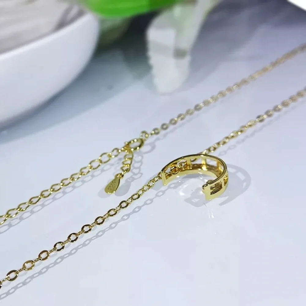 New Beautiful 925 Silver Moon Heart Diamond Necklace - Picture 4 of 6